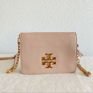 Tory Burch Britten pink flap crossbody bag